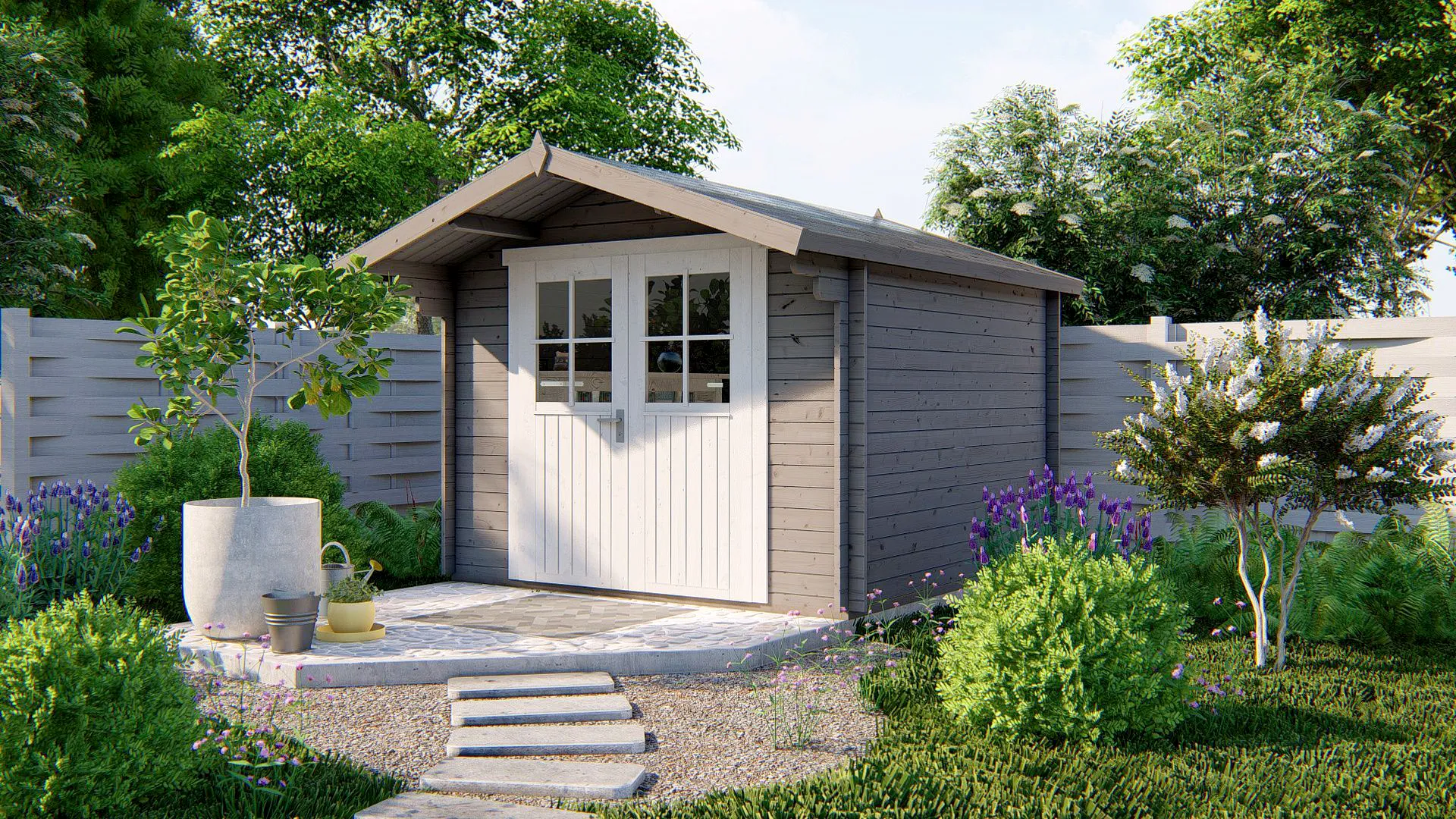 # Tuinhuis Meerbeek geschilderd